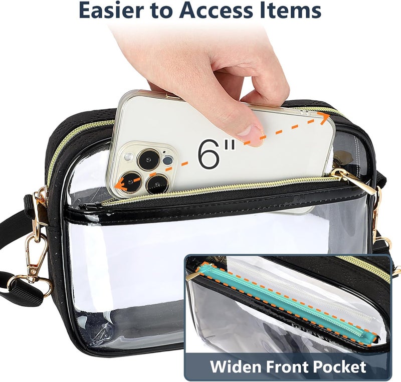 Packism حقيبة شفافة لفعاليات الملعب - حقائب شفافة للنساء لحقيبة كروس بودي لحفلات الموسيقى يوم المباراة، الرياضة، المهرجان - Image 5
